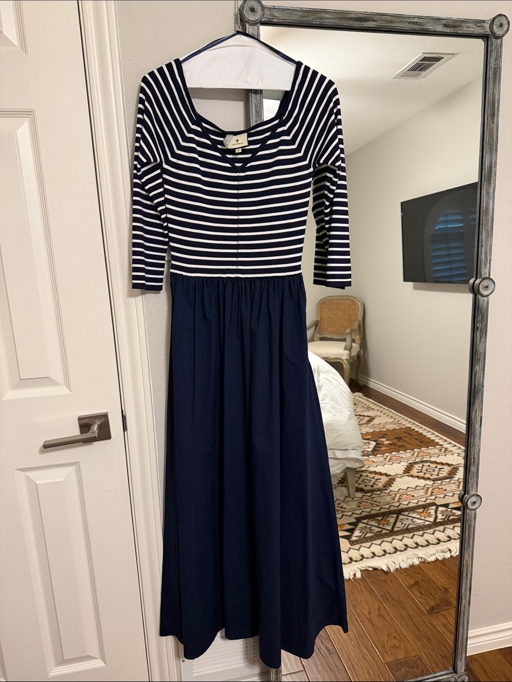 Tuckernuck Navy & White Striped Fit-and-Flare Dress